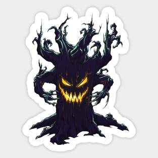 Scary Halloween Tree Sticker